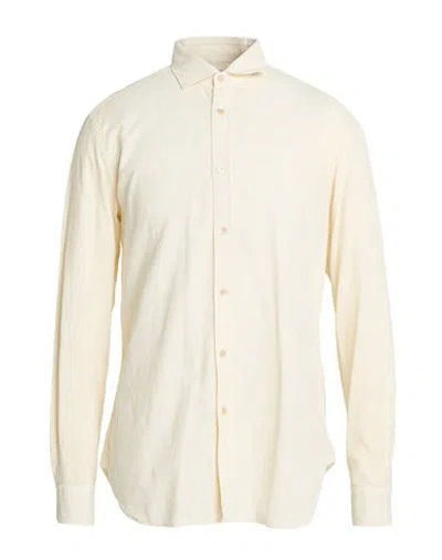 Boglioli Man Shirt Ivory Size 15 Cotton In White