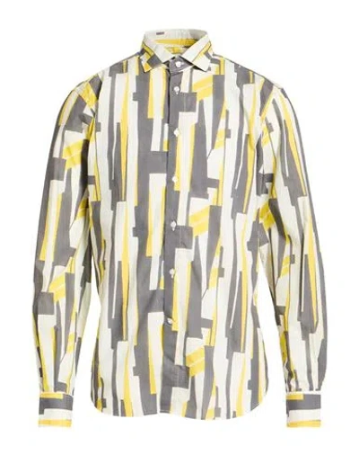 Boglioli Man Shirt Ivory Size 16 ½ Cotton In Multi