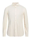 Boglioli Man Shirt Cream Size 17 Cotton In White