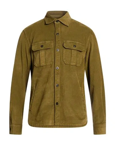 Boglioli Man Shirt Khaki Size S Cotton, Modal, Elastane In Brown