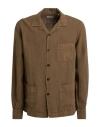 Boglioli Man Shirt Khaki Size Xl Linen In Beige