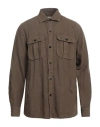 Boglioli Man Shirt Khaki Size Xxl Linen In Beige