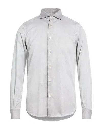 Boglioli Man Shirt Light Grey Size 15 ¾ Cotton, Tencel In Gray