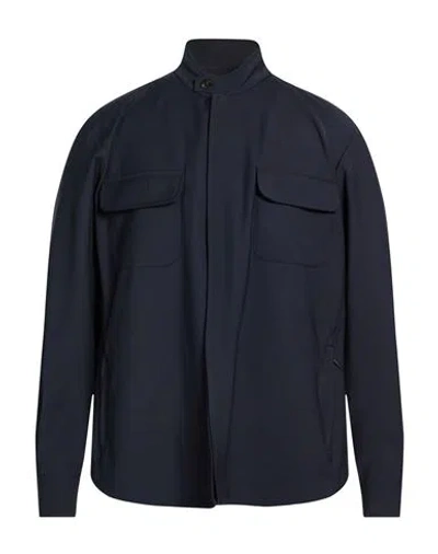BOGLIOLI BOGLIOLI MAN SHIRT MIDNIGHT BLUE SIZE 3XL WOOL, POLYESTER, ELASTANE