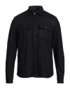 Boglioli Man Shirt Midnight Blue Size Xl Virgin Wool, Polyamide, Acrylic, Cashmere, Elastane
