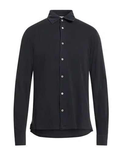 Boglioli Man Shirt Midnight Blue Size Xxl Cotton
