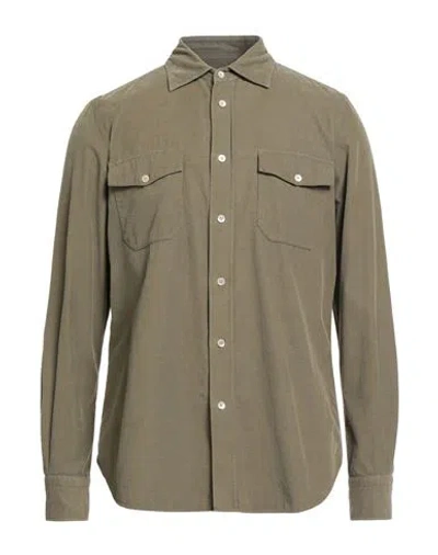 Boglioli Man Shirt Military Green Size 17 ½ Cotton
