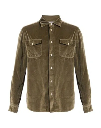Boglioli Man Shirt Military Green Size 17 ½ Cotton