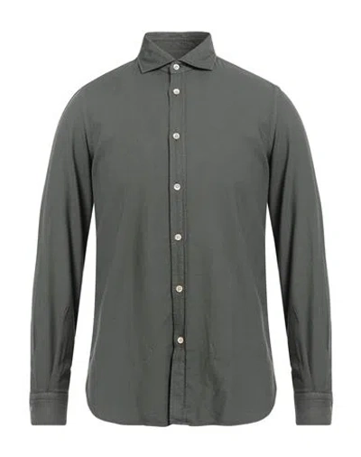 Boglioli Man Shirt Military Green Size 17 ½ Viscose, Cotton