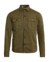 Boglioli Man Shirt Military Green Size L Cotton, Elastane