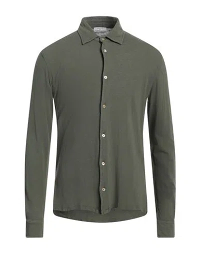 Boglioli Man Shirt Military Green Size Xxl Cotton, Linen