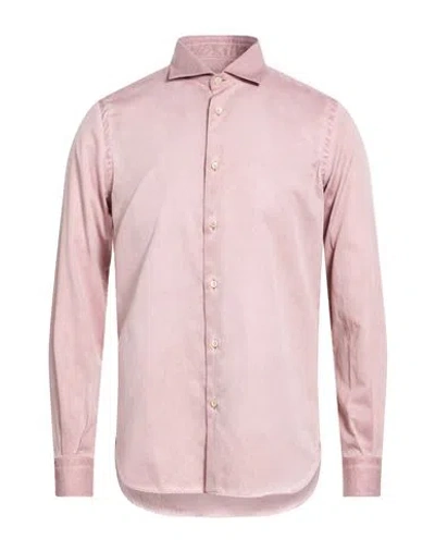 Boglioli Man Shirt Pink Size 15 ¾ Cotton, Tencel