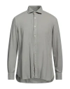 Boglioli Man Shirt Sage Green Size 17 Viscose, Cotton