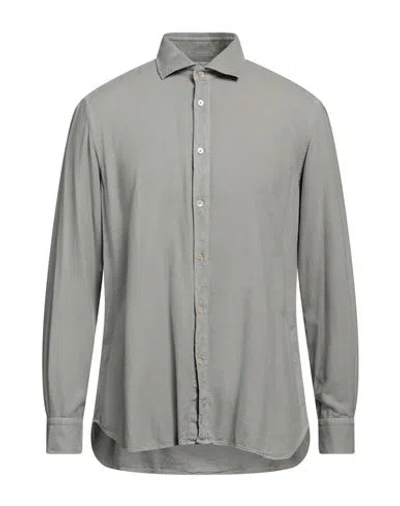 Boglioli Man Shirt Sage Green Size 17 Viscose, Cotton