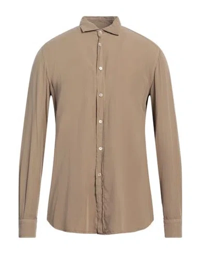 Boglioli Man Shirt Sand Size 17 Lyocell In Beige