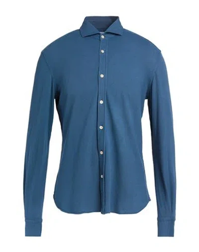 Boglioli Man Shirt Slate Blue Size 15 ½ Cotton