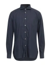 Boglioli Man Shirt Slate Blue Size 17 Cotton