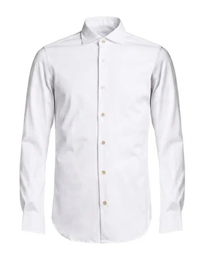 Boglioli Man Shirt White Size 17 ¾ Cotton In Metallic