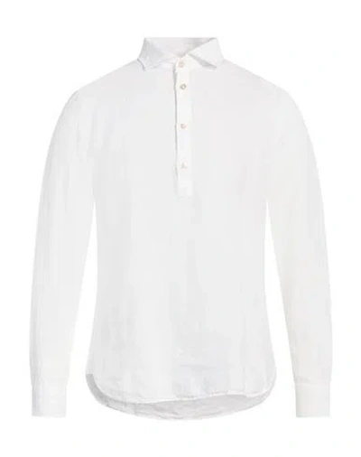 Boglioli Man Shirt White Size 17 ½ Linen