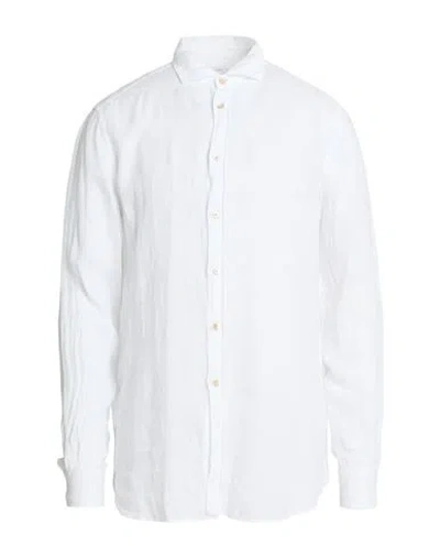 Boglioli Man Shirt White Size 17 Linen
