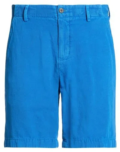 Boglioli Man Shorts & Bermuda Shorts Azure Size 28 Cotton, Linen In Blue