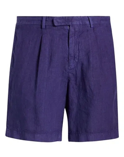 Boglioli Man Shorts & Bermuda Shorts Blue Size 32 Linen