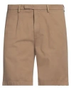 Boglioli Man Shorts & Bermuda Shorts Camel Size 38 Cotton, Linen In Beige
