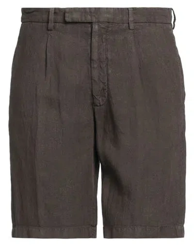 Boglioli Man Shorts & Bermuda Shorts Chocolate Brown Size 28 Linen In Brown