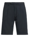 Boglioli Man Shorts & Bermuda Shorts Midnight Blue Size 38 Cotton, Linen