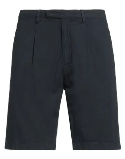 Boglioli Man Shorts & Bermuda Shorts Midnight Blue Size 38 Cotton, Linen