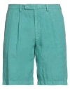 Boglioli Pleated Linen Shorts In Blue