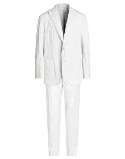 Boglioli Man Suit Beige Size 36 Cotton, Elastane, Cupro In Gray