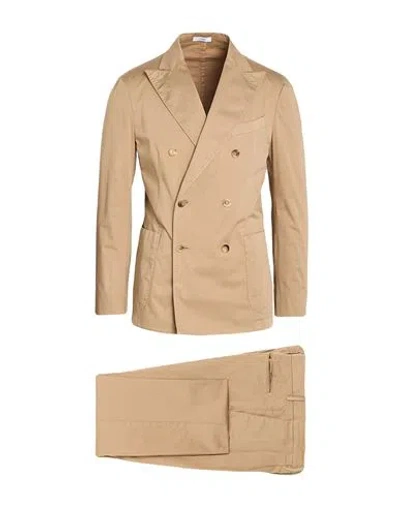 Boglioli Man Suit Beige Size 38 Cotton, Elastane