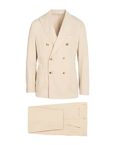 Boglioli Man Suit Beige Size 38 Cotton, Silk In Neutral