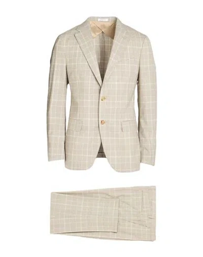 Boglioli Man Suit Beige Size 38 Virgin Wool In Neutral