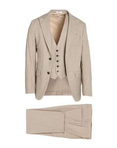 Boglioli Man Suit Beige Size 38 Virgin Wool In Neutral
