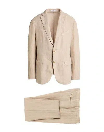 Boglioli Man Suit Beige Size 44 Linen In Neutral