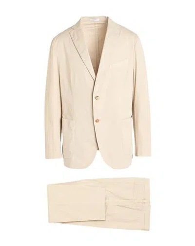 Boglioli Man Suit Beige Size 46 Cotton, Elastane In Neutral