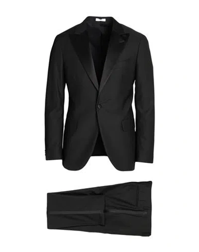 Boglioli Man Suit Black Size 38 Virgin Wool, Elastane