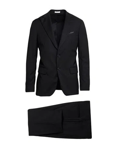 Boglioli Man Suit Black Size 38 Virgin Wool, Elastane