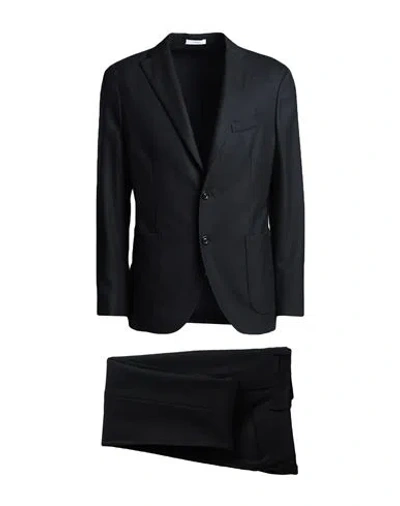 Boglioli Man Suit Black Size 36 Virgin Wool, Elastane