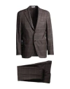 Boglioli Man Suit Brown Size 46 Virgin Wool