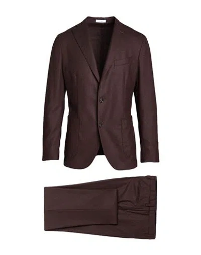Boglioli Man Suit Burgundy Size 42 Virgin Wool In Brown