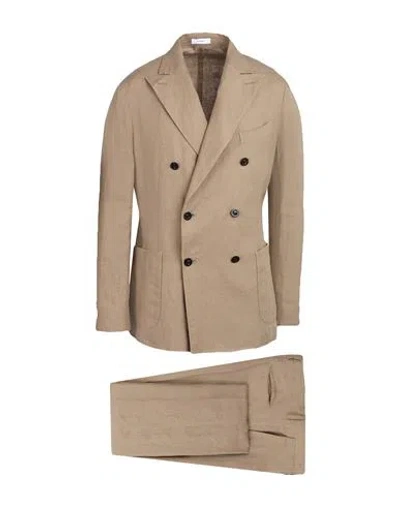 Boglioli Man Suit Camel Size 42 Linen In Beige