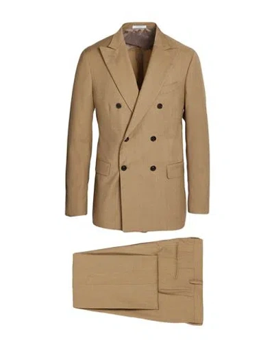 Boglioli Man Suit Camel Size 40 Virgin Wool In Nude