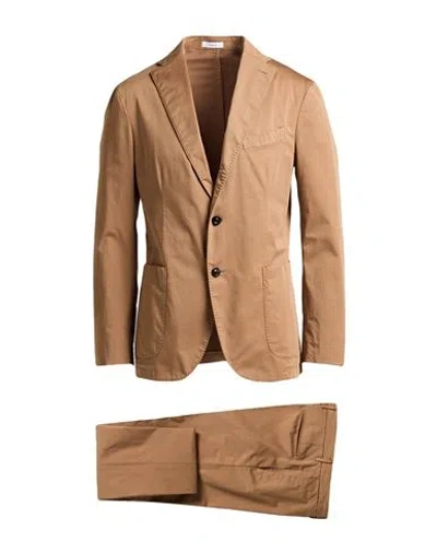Boglioli Man Suit Camel Size 42 Cotton, Elastane In Beige