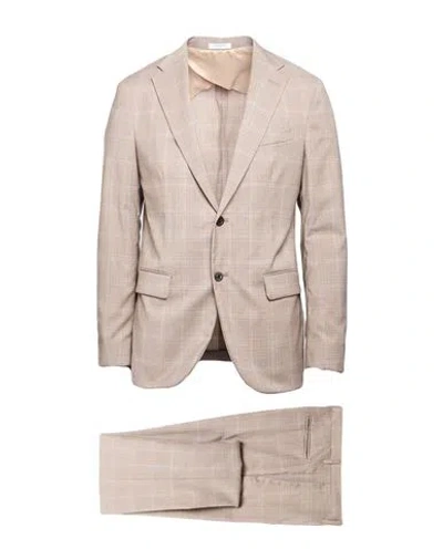 Boglioli Man Suit Camel Size 42 Virgin Wool In Pink