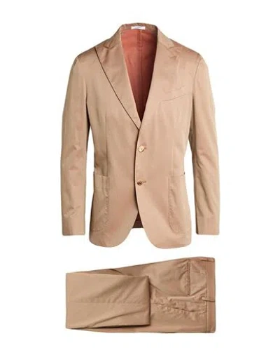 Boglioli Man Suit Camel Size 44 Cotton In Beige
