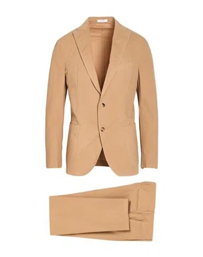 Boglioli Man Suit Camel Size 44 Cotton, Elastane In Brown