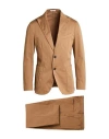 Boglioli Man Suit Camel Size 42 Cotton, Elastane In Beige